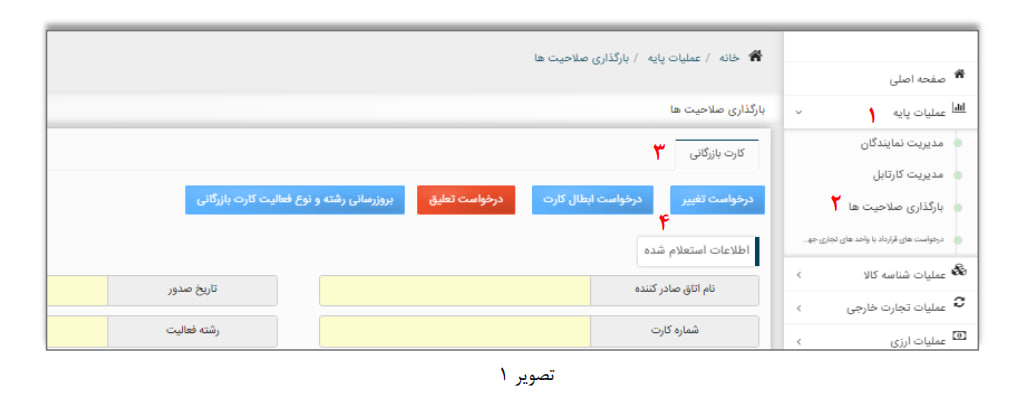 راهنمای فرآیند تغییر کارت بازرگانی (شخص حقیقی)